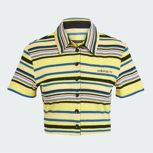 Adidas Towel Button-Up Striped Shirt Tee Size Medium